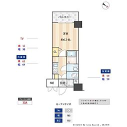 S-RESIDENCE神宮西駅前ascent 1Kの間取図画像