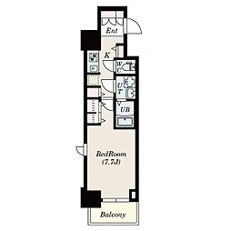 S-RESIDENCEAOI2 1Kの間取図画像