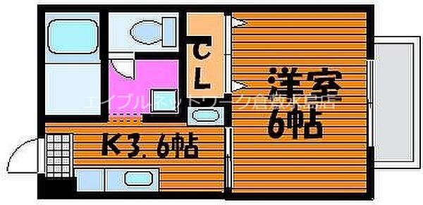 EARLs　COURT ｜岡山県倉敷市白楽町(賃貸アパート1K・1階・25.00㎡)の写真 その2