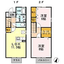 ハートハウス　C棟  ｜ 岡山県倉敷市四十瀬（賃貸テラスハウス2LDK・1階・65.60㎡） その2