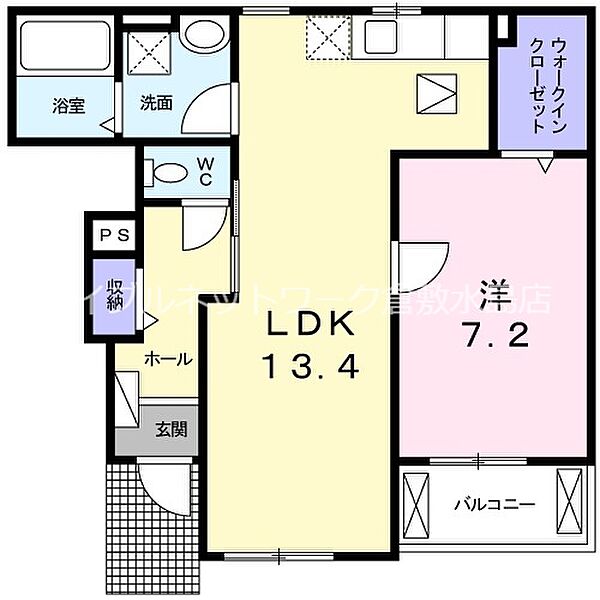 ネオ　グランジェ ｜岡山県倉敷市中島(賃貸アパート1LDK・1階・50.03㎡)の写真 その2