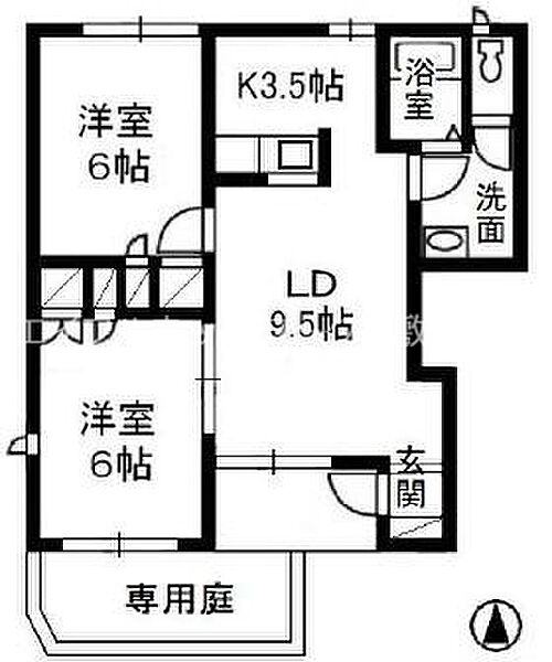 ガーデンパレス　B棟 ｜岡山県倉敷市西阿知町(賃貸アパート2LDK・1階・52.00㎡)の写真 その2