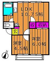 岡山県倉敷市西富井1110-2（賃貸アパート2LDK・2階・46.03㎡） その2