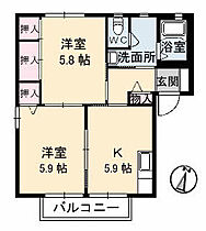 岡山県倉敷市玉島長尾53-1（賃貸アパート2K・1階・43.75㎡） その2