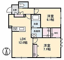 岡山県都窪郡早島町早島2406-1（賃貸マンション2LDK・1階・60.10㎡） その2