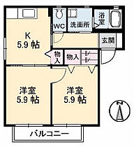 岡山県倉敷市児島小川8丁目1-51（賃貸アパート2K・2階・43.75㎡） その2