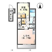 岡山県岡山市北区北長瀬本町（賃貸アパート1LDK・2階・40.01㎡） その2