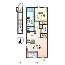 岡山県岡山市北区京山1丁目（賃貸アパート1LDK・2階・42.82㎡） その2