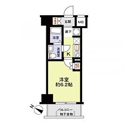リヴシティ武蔵浦和 1Kの間取図画像