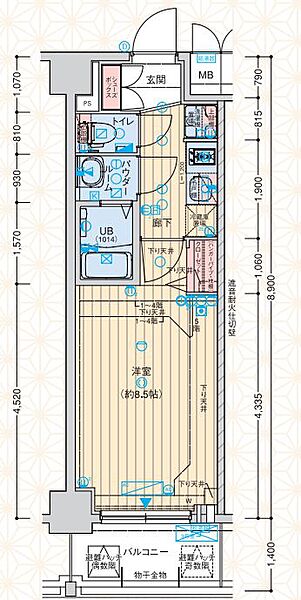 アドバンス京都エーデル ｜京都府京都市南区八条源町(賃貸マンション1K・2階・25.81㎡)の写真 その2