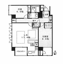 ラ・クラッセ札幌ステーションフロント2 2LDKの間取図画像