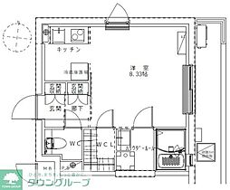 JR京浜東北・根岸線 蕨駅 徒歩9分の賃貸マンション 4階ワンルームの間取り