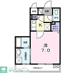 JR埼京線 戸田公園駅 徒歩21分の賃貸アパート 3階1Kの間取り