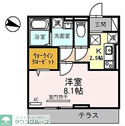 JR京浜東北・根岸線 西川口駅 徒歩10分の賃貸アパート 1階1Kの間取り