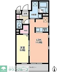 JR埼京線 大宮駅 徒歩22分の賃貸マンション 1階1LDKの間取り