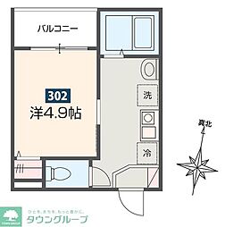 JR京浜東北・根岸線 西川口駅 徒歩12分の賃貸アパート 3階1Kの間取り