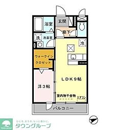 JR埼京線 中浦和駅 徒歩6分の賃貸アパート 1階1LDKの間取り