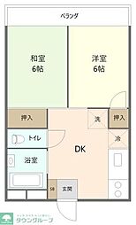 埼玉高速鉄道 川口元郷駅 徒歩13分の賃貸マンション 2階2DKの間取り