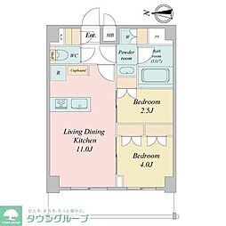 埼玉高速鉄道 川口元郷駅 徒歩7分の賃貸マンション 8階2LDKの間取り