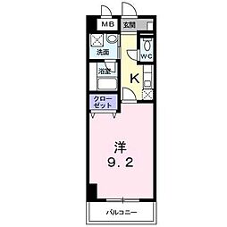埼玉高速鉄道 川口元郷駅 徒歩19分の賃貸マンション 3階1Kの間取り