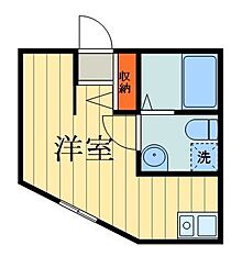 JR京浜東北・根岸線 蕨駅 徒歩16分の賃貸アパート 3階ワンルームの間取り