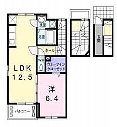 JR埼京線 北与野駅 徒歩21分の賃貸アパート 3階1LDKの間取り