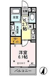 JR京浜東北・根岸線 南浦和駅 徒歩13分の賃貸アパート 3階1Kの間取り