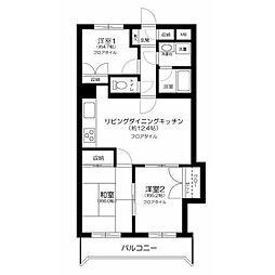 JR京浜東北・根岸線 与野駅 徒歩7分の賃貸マンション 2階3LDKの間取り