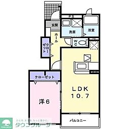 JR武蔵野線 東川口駅 バス10分 川口自然公園下車 徒歩4分の賃貸アパート 1階1LDKの間取り