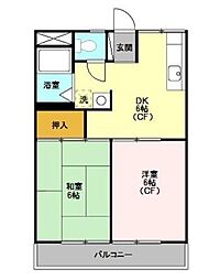 JR武蔵野線 東浦和駅 徒歩11分の賃貸アパート 1階2DKの間取り
