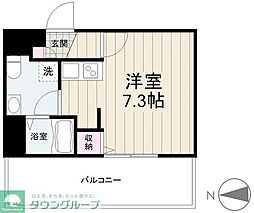 JR京浜東北・根岸線 西川口駅 徒歩10分の賃貸マンション 5階ワンルームの間取り