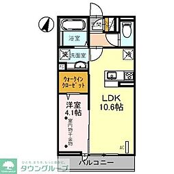 JR京浜東北・根岸線 与野駅 徒歩7分の賃貸アパート 3階1LDKの間取り