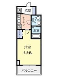 JR京浜東北・根岸線 川口駅 徒歩10分の賃貸マンション 5階1Kの間取り
