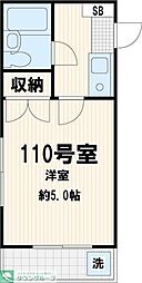 JR京浜東北・根岸線 川口駅 徒歩7分の賃貸マンション 1階1Kの間取り