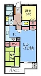JR京浜東北・根岸線 大宮駅 バス10分 天沼中央通り下車 徒歩2分の賃貸マンション 4階2LDKの間取り