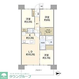 イニシア川口西青木 3LDKの間取図画像