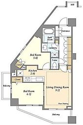 ブランズ川口本町 2LDKの間取図画像