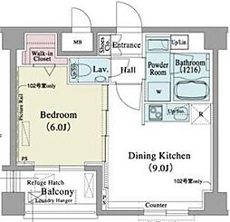 ソアラノーム北浦和 1LDKの間取図画像