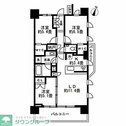 ザ・パークハウス浦和レジデンス 3SLDKの間取図画像