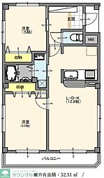 タップ.ビル 2LDKの間取図画像