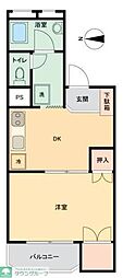 スカイラーク蕨 1DKの間取図画像