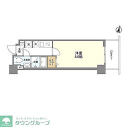 アルファコート蕨3 1Kの間取図画像