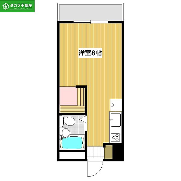 サニーパレス賀来 206｜大分県大分市賀来北1丁目(賃貸マンション1R・2階・22.00㎡)の写真 その2