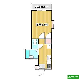 グランジュテ賀来 1Kの間取図画像