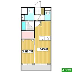 ヴィータセレーナ西大道 1LDKの間取図画像