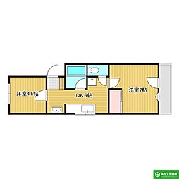 コーポ・アクシオン2 2DKの間取図画像
