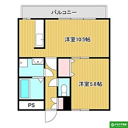 ガーデン葛木 1LDKの間取図画像