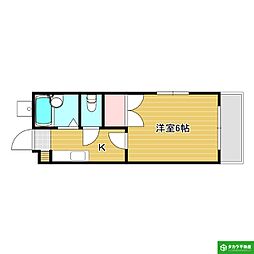 ラ・メール睦月 1Kの間取図画像