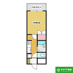インテリジェントコーポNo.1 1Kの間取図画像
