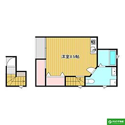 上田町住宅A棟 ワンルームの間取図画像